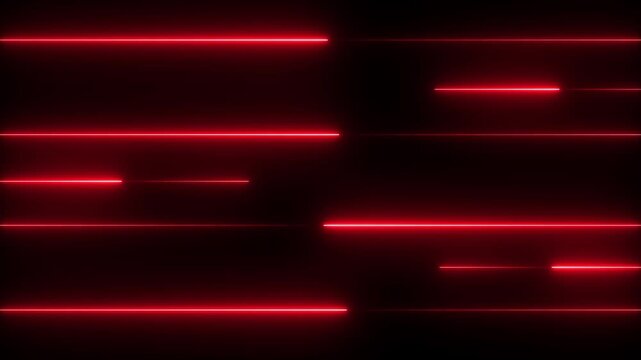 Abstract glowing neon lights blinking lines moving animation. red color neon line Seamless loop animation neon line,animation on black background.