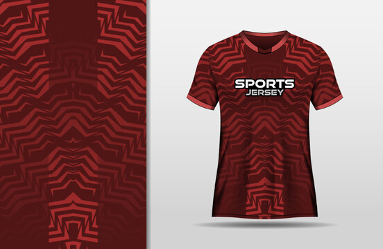 Abstract sports jersey design with dark red pattern line background
