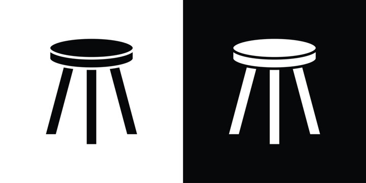 Three legged stool icon outline elements series