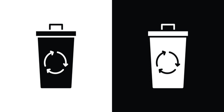 Trash compactor icon outline elements series