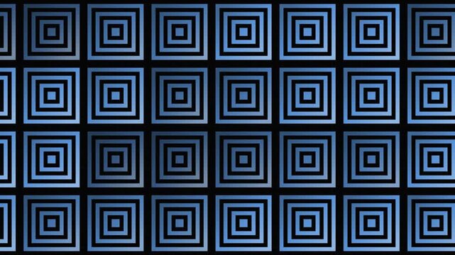 Seamless mirror pattern loop in blue, black - modern animated 4K motion background for video editing, social media and presentation