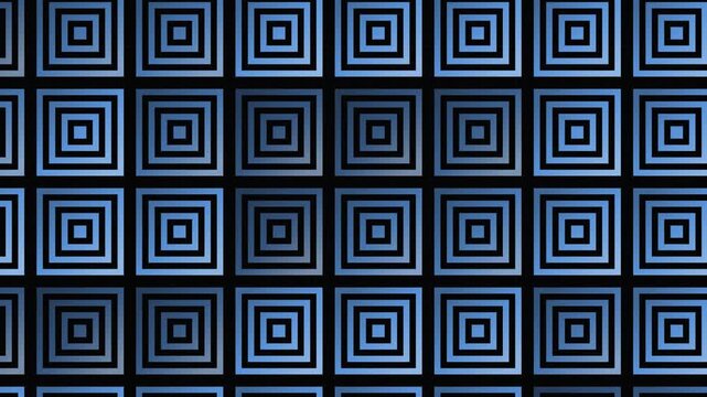 Seamless mirror pattern loop in blue, black - contemporary animated 4K motion background for video editing, social media and presentation