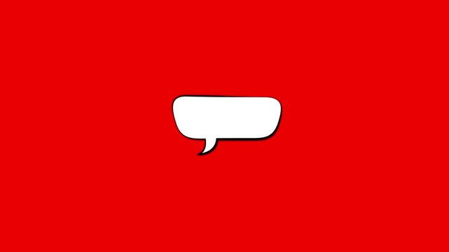 Bubble wow chat green screen animation, thought bubble icon animation, speech bubble 4k animated & black background.