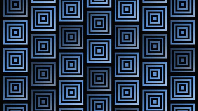 Seamless mirror pattern loop in blue, black - trendy animated 4K motion background for video editing, social media and presentation