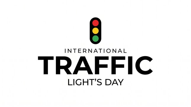 International Traffic Light's Day graphic with minimalist traffic signal icon on white background. Clean vector illustration for road safety awareness, transportation events, and social media.