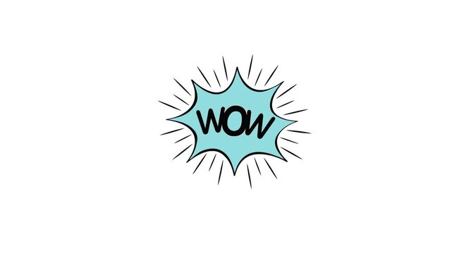 Bubble wow chat green screen animation, thought bubble icon animation, speech bubble 4k animated & black background.	