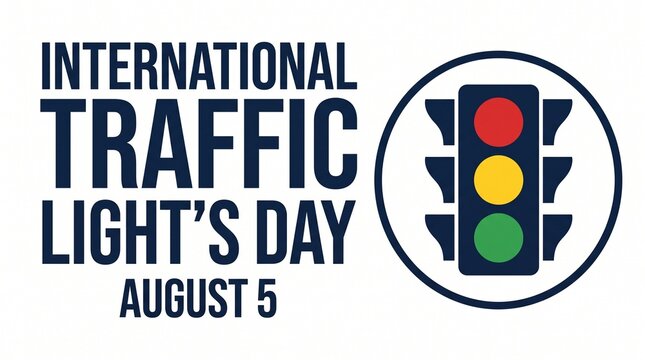 International Traffic Light's Day banner template for August 5 event with traffic signal illustration vector graphic on white background.
