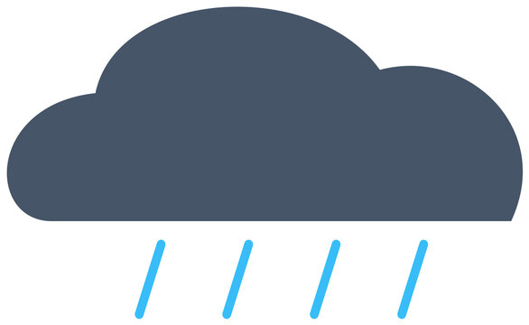 Dark cloud and falling rain representing weather