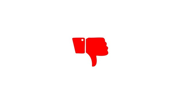 Red Snappy Rejection Dislike Hand Gesture Motion Graphic on transparent background