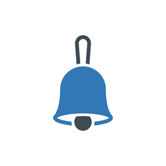 Fototapeta premium Minimalist Blue Notification Bell Icon for Digital Alerts and Reminders