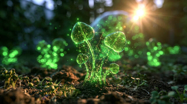 Digital Plant Growing in Soil with Green Light Network