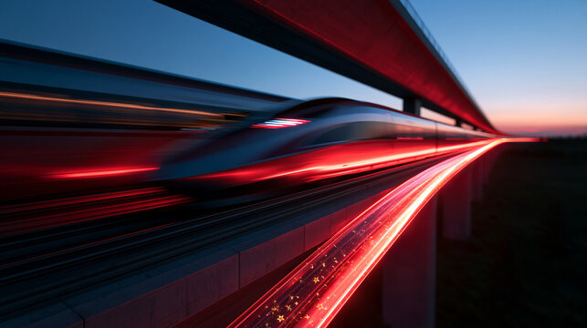 Traffic Light Trails on Highway at Dusk