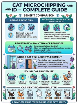 Comprehensive infographic guide for cat microchipping and id