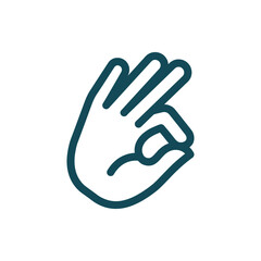 Fototapeta premium Minimalist Hand Gesture Icon Showing Okay Agreement Sign