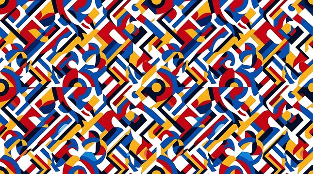 Vibrant abstract geometric pattern with primary colors