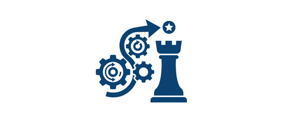 Strategic Planning Process with Gears and Chess Piece © Angsa