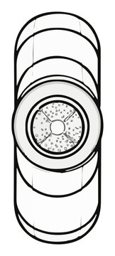 Electric salt grinder top view line art. Generative AI