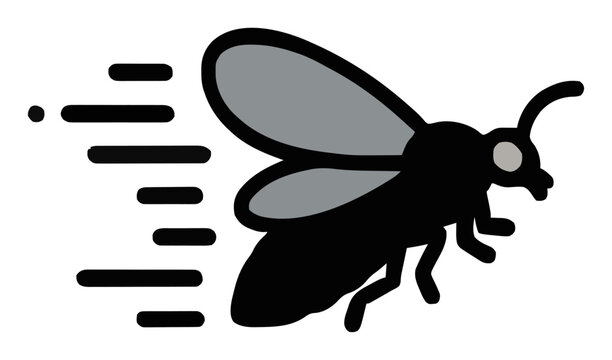 Firefly insect flying with motion blur vector illust.... Generative AI