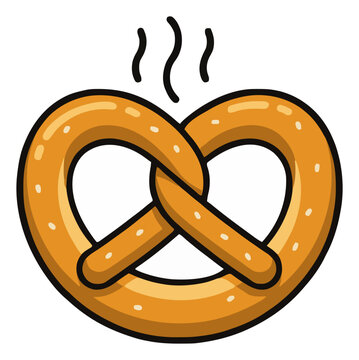 Soft pretzel snack isolated on white background. Generative AI