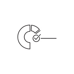 Donut chart data progress checkmark icon with progress checkmark business analysis statistics completed marketing strategy investment accounting planning corporate management information © Joy Dev