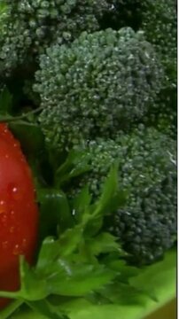 Fresh Wet Vegetables With Tomato and Asparagus