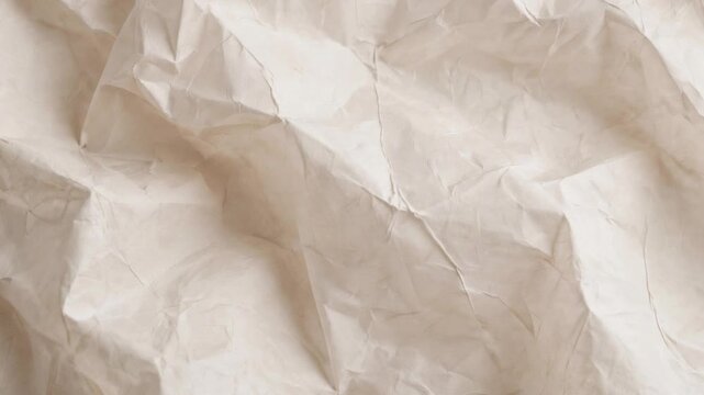 A high-resolution close-up of off-white paper featuring intricate creases, folds, and organic wrinkles. The soft natural lighting creates gentle shadows and highlights, perfect for minimalist design