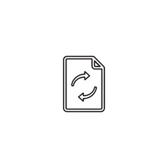 Document file symbol with a circular arrow refresh icon representing digital file sync or update document rotation business technology interface management information isolated minimalist © Joy Dev