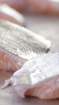 Fresh raw salmon fillets for healthy cooking