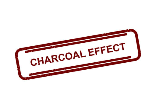 Red vintage charcoal effect stamp with bold text illustration