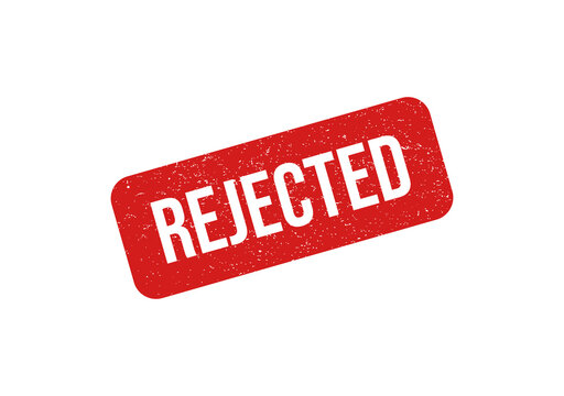 Red rejected stamp on white background isolated on transparent background
