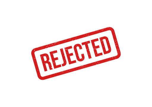 Red rejected stamp on white isolated on transparent background