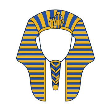 Vector illustration of an ancient Egyptian pharaoh headdress with striped pattern