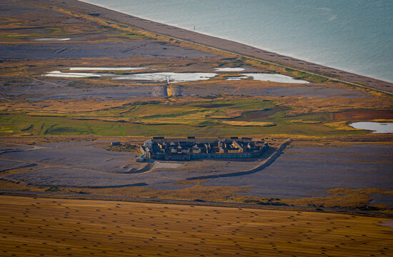 Camber Sands Military Training Base Aerial View in East Sussex England