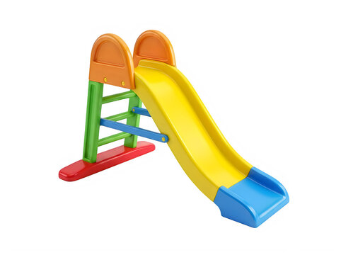 Colorful plastic slide for children isolated on transparent background