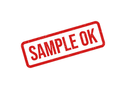 Red sample ok stamp on transparent background isolated on transparent background