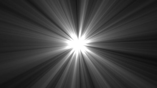 Abstract white light burst background, radiant sunbeam flare effect, glowing star shine overlay for motion and visual projects