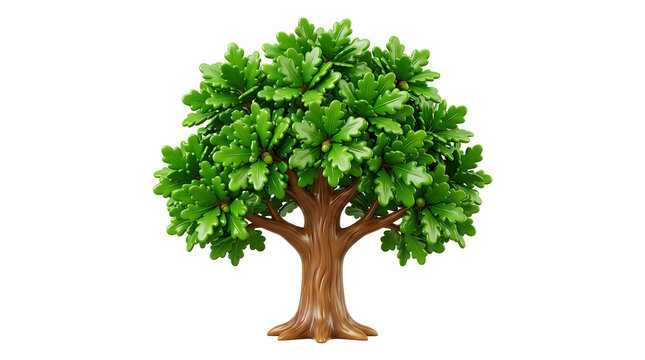 Large green pixel art tree with thick brown trunk on plain background