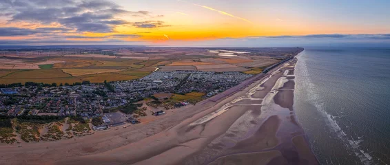 Camber Sands Caravan Parks Aerial View at Sunset in East Sussex England © Alexey Fedorenko