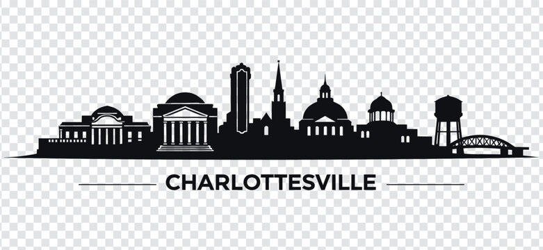 Charlottesville virginia city skyline silhouette vector illustration
