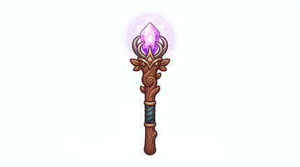 Fototapeta premium Wizard staff with glowing crystal