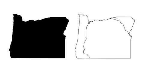 Oregon State Border With Interstate Highway Lines © NoChillPhil