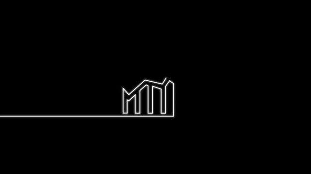 Self drawing line animation Productivity bar chart with gear continuous one single line drawn concept video, Graph going up with an arrow continuous one single line drawn concept 4k animation video