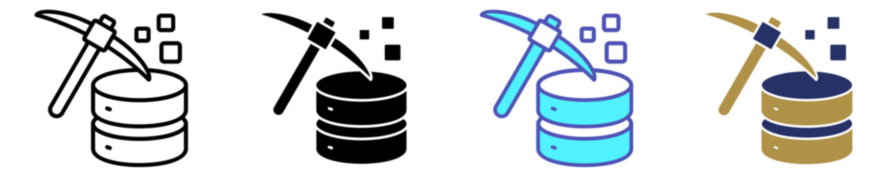 Data Mining Icon Set Multiple Style Collection