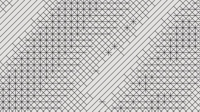 Black and white geometric grid pattern with moire effect