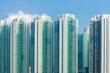 Obraz premium Dense residential urban buildings in Hong Kong