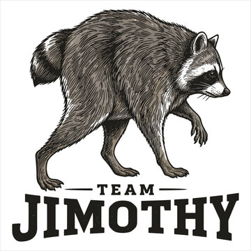 Jimothy Raccoon The Feral Legend Team Jimothy Seattle, Washington Summer T-shirt Design Illustration