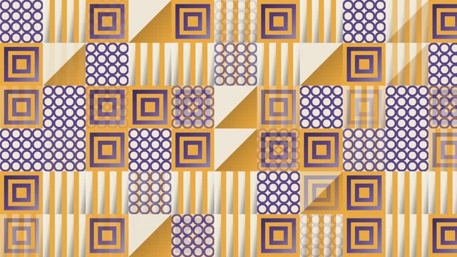 Seamless line pattern loop in cream, purple, yellow - modern animated 4K motion background for video editing, social media and presentation