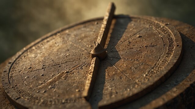 Close up of clock on table, digital art illustration - Generative AI