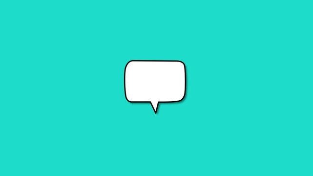 bubble icon animation, chat bubble green screen animation, Chat message bubble icon animation on black background.