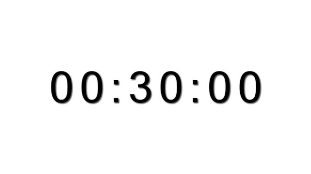 35 Seconds counting timer number animation. on a White background. and creating a stunning 4k video.